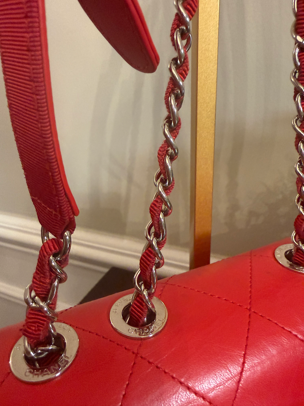 Thumbnail: Chanel Crumpled Calfskin Flap Bag Red