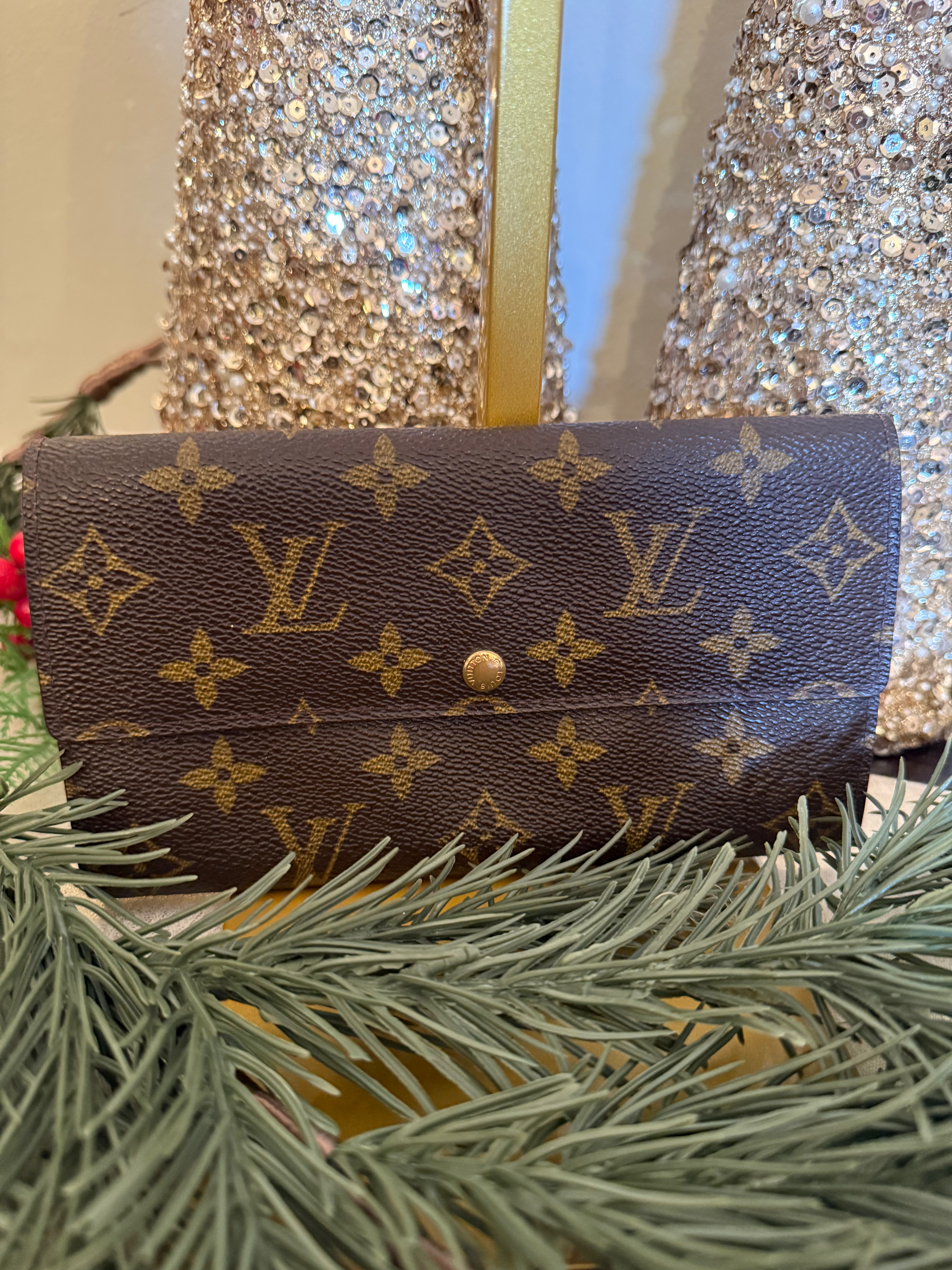 Monogram Sarah wallet with box 