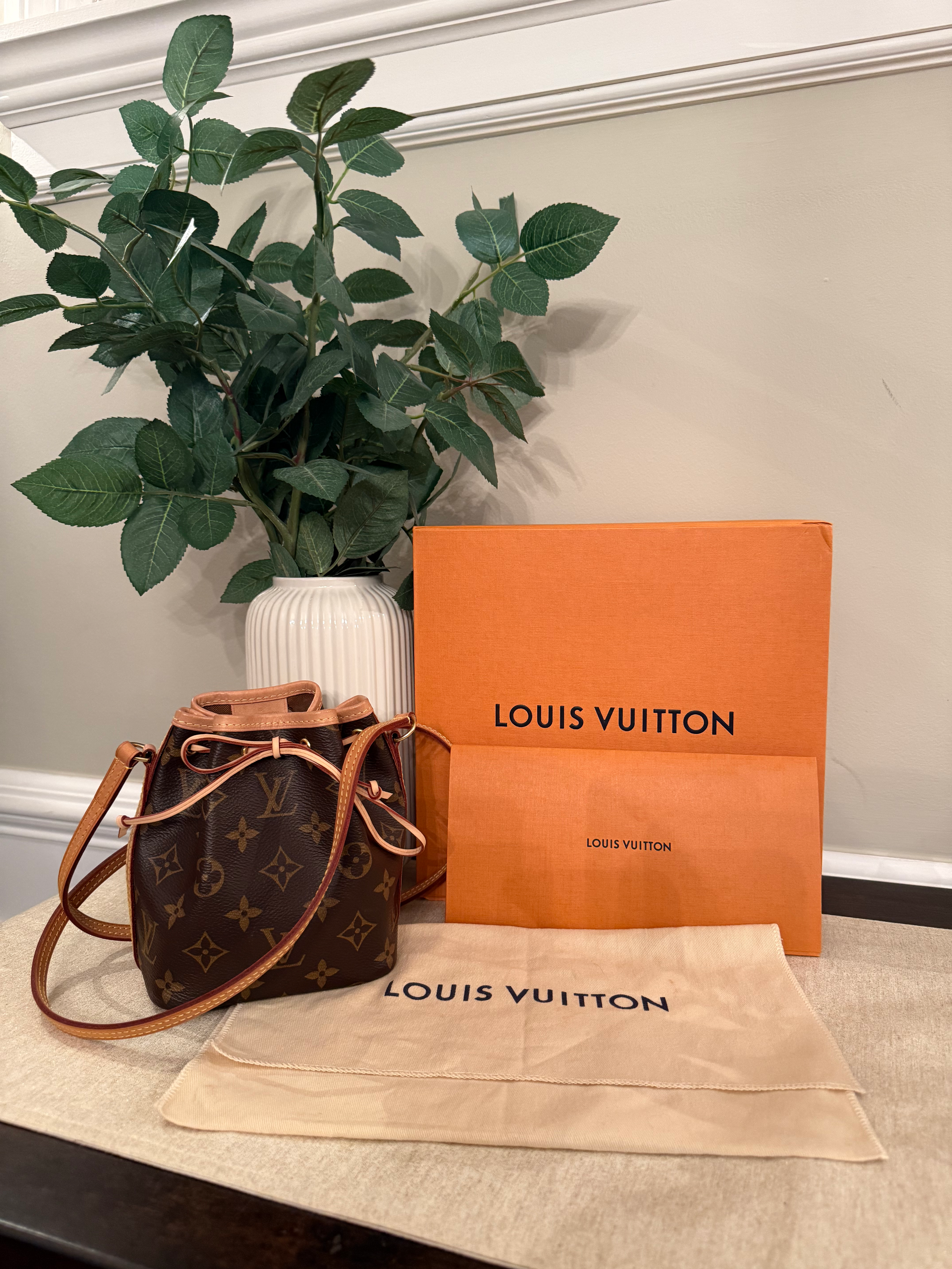 LOUIS VUITTON Nano Noe Mini Shoulder Bag Monogram Leather