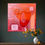Thumbnail: Abstract red and coral painting Love Is Passion 2 in room by Mila Iloria, detail of textured layers.