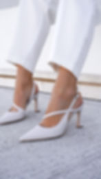 ROSARIO Avorio | Decolleté slingback pelle avorio tacco 8 cm