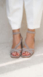 ASHLEY Grigio | Sandali vera pelle scamosciata taupe tacco 6 cm