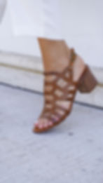 ZARA Cuoio | Sandali a gabbia vera pelle cuoio tacco 6 cm