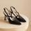 Miniatura: ROSARIO Nero | Decolleté slingback pelle nero tacco 8 cm