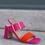 Miniatura: ROBIN | Sandali fucsia arancione tacco largo 8 cm