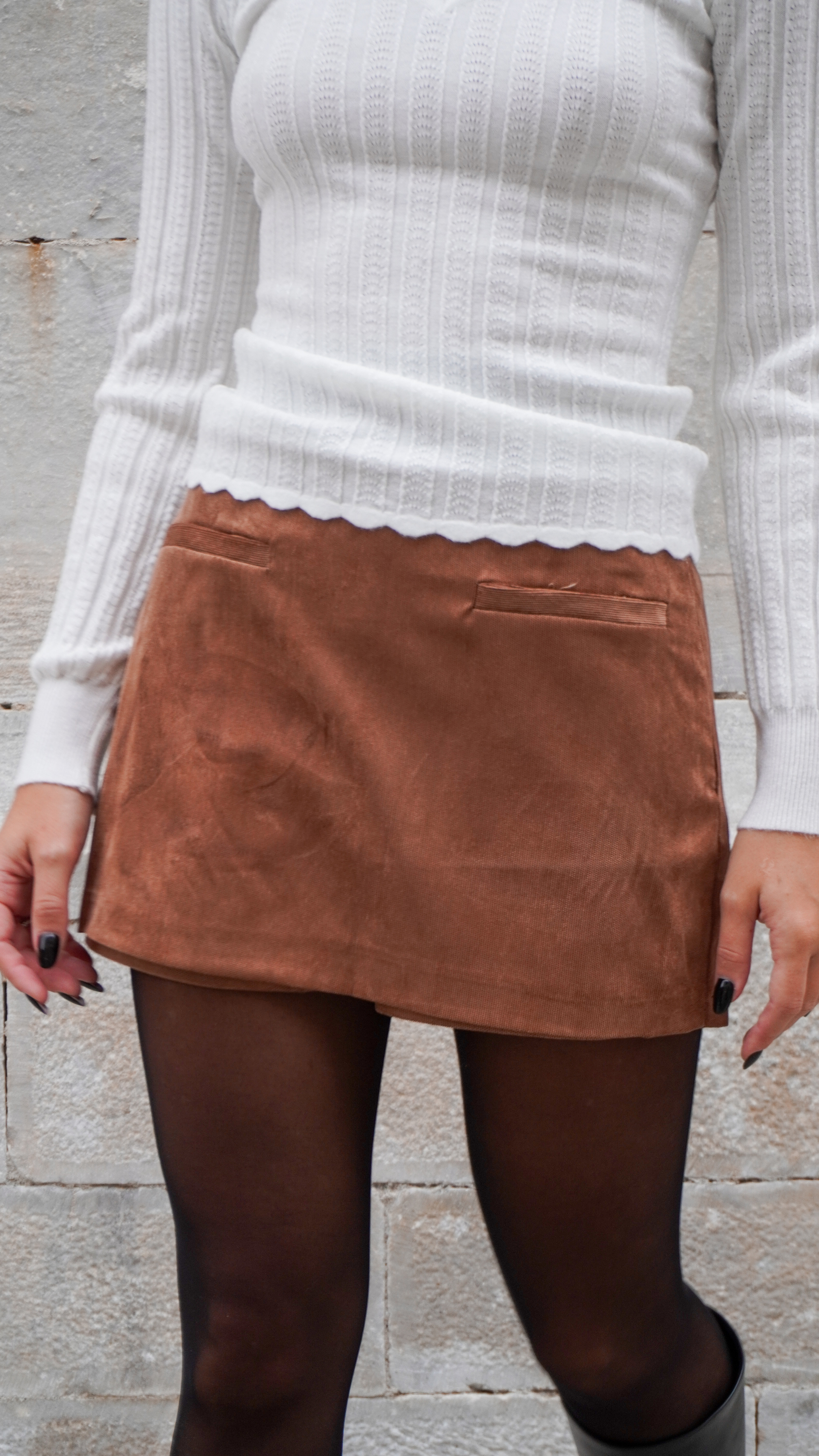 JOYCE | Gonna/short in velluto cammello