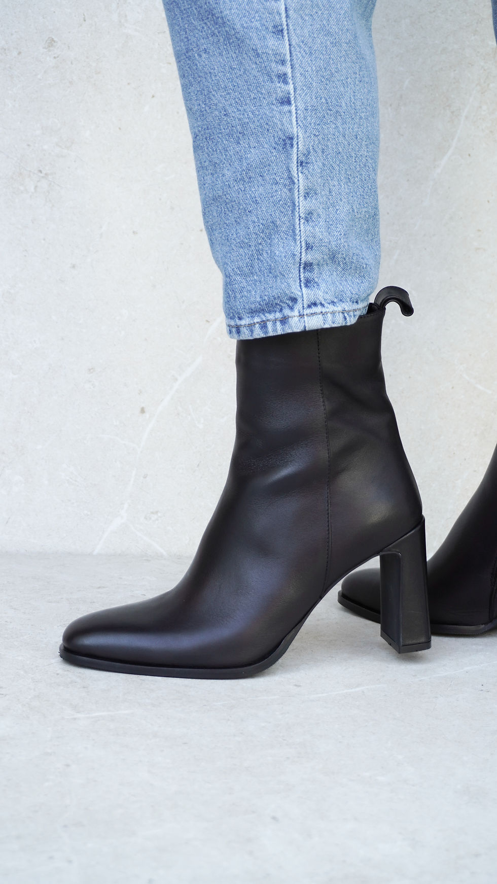 ORLANDO Nero | Stivaletti vera pelle tacco 8 cm