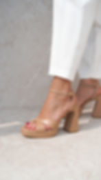 ROMA Nude | Sandali plateau vera pelle tacco 11 cm