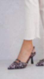 RORY | Slingback tessuto maculato tacco 7 cm