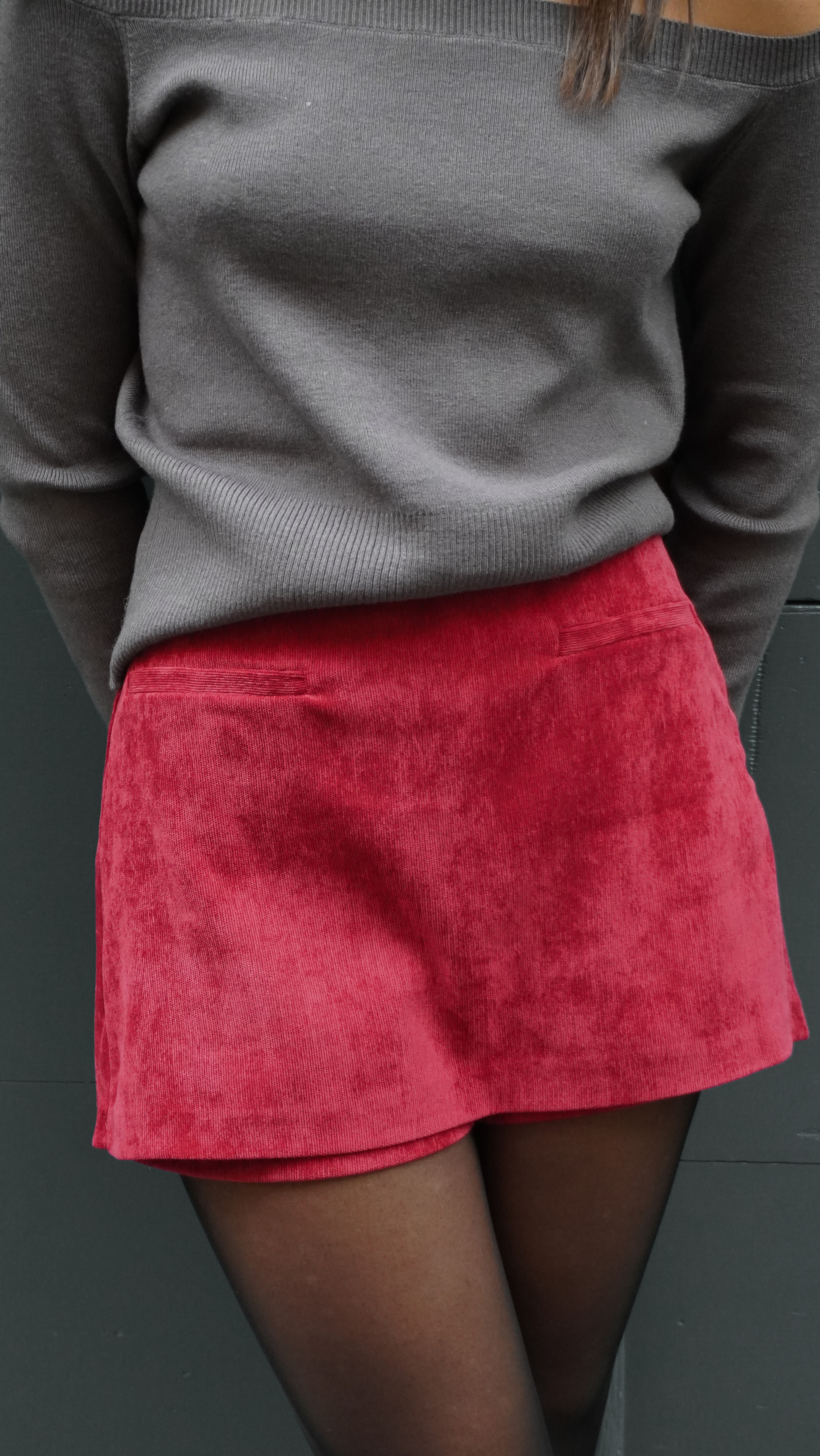 JOYCE | Gonna/short in velluto rosso