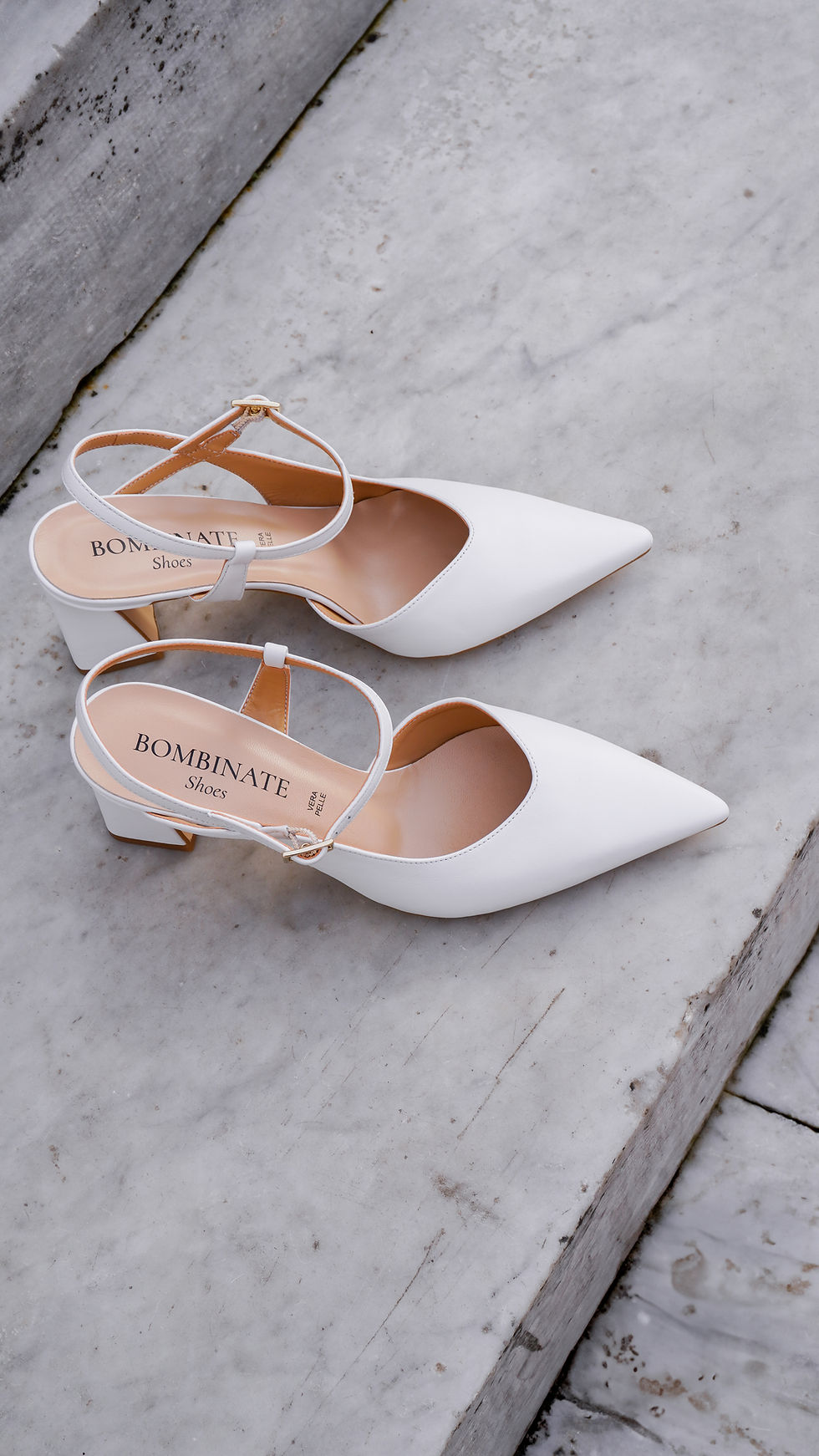 Miniature : NOEMI Bianco | Decolleté chanel pelle bianco tacco quadrato 6 cm