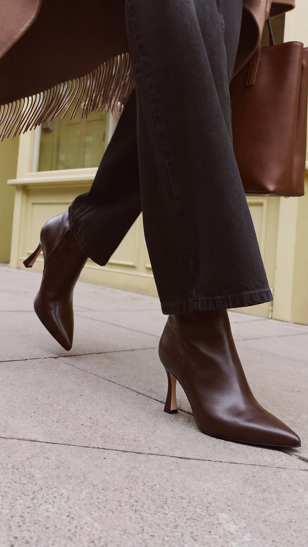 NAIROBI Marrone | Stivaletti vera pelle punta tacco 8 cm