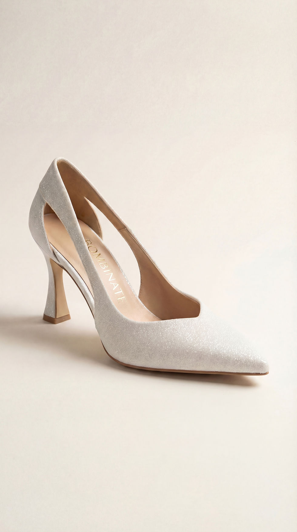 Thumbnail: GABRIELLA Glitter Bianco | Decolleté glitter tacco 8 cm