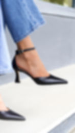 GIOIA Nero | Decolleté pelle nero tacco comodo 7 cm