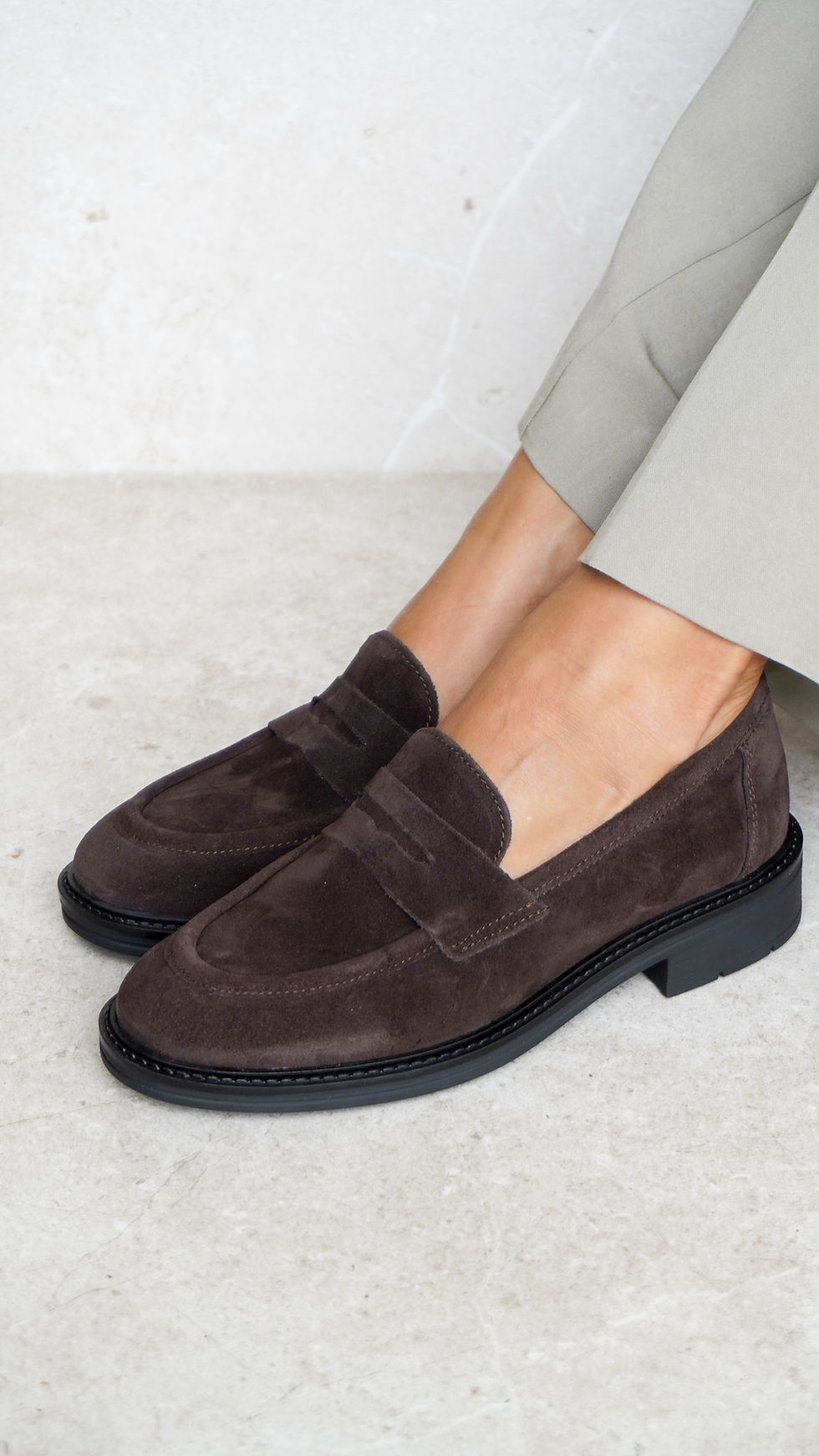GIORGIO | Mocassini vera pelle camoscio marrone
