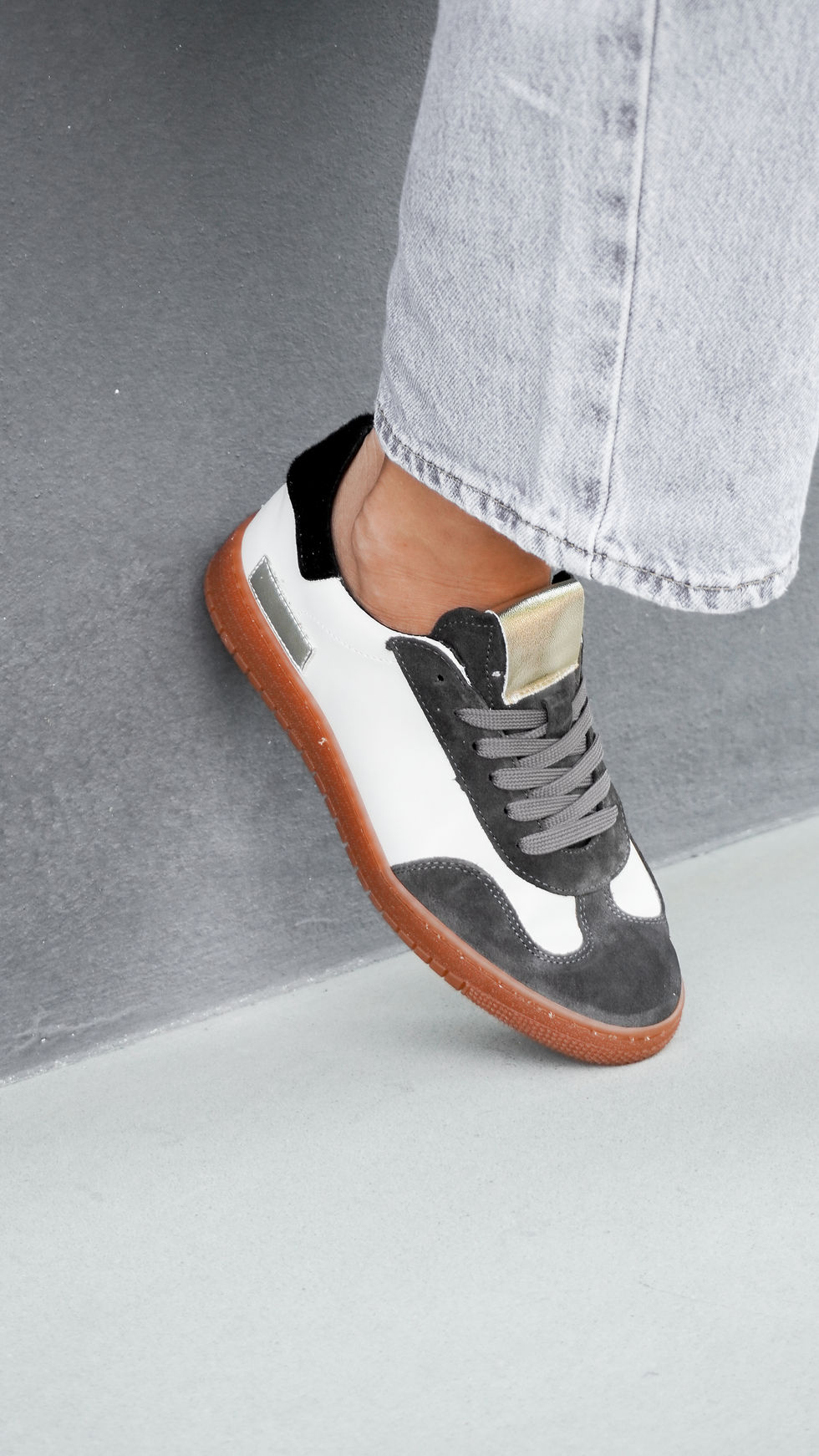 Miniatura: RAFAEL Nero | Sneakers vera pelle nero bianco