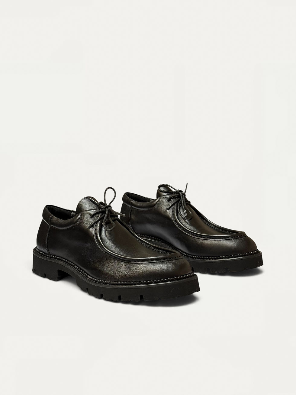 Thumbnail: THEO Nero | Scarpe derby in vera pelle nero