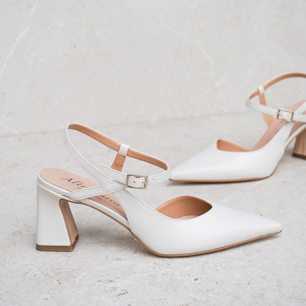 Thumbnail: NOEMI Avorio | Décolleté Chanel pelle bianco avorio tacco 6 cm