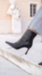 NAIROBI Nero | Stivaletti vera pelle punta tacco 8 cm