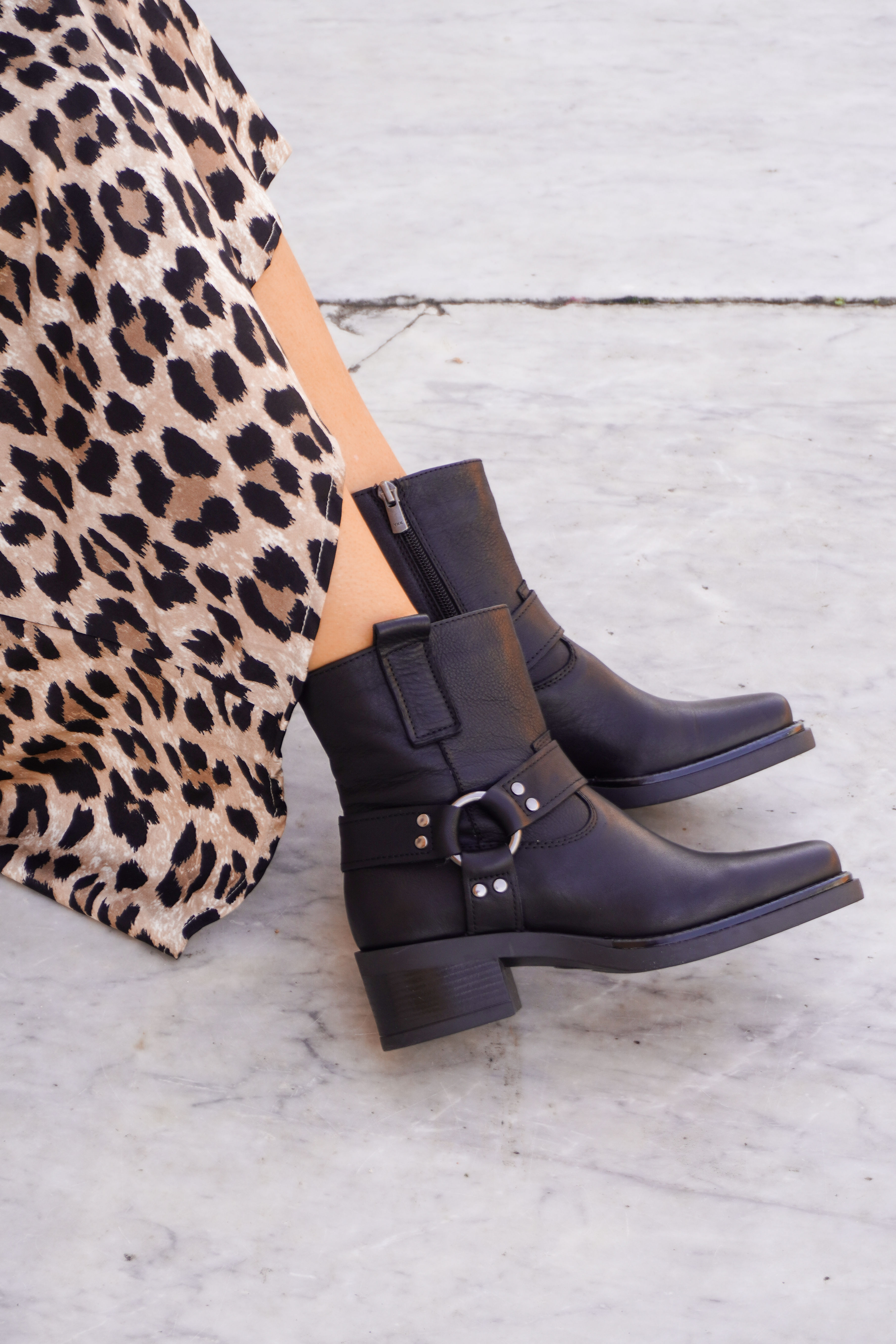 TOKYO Black | Stivaletto biker pelle nero