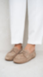 CHICAGO Taupe | Mocassini vera pelle camoscio beige