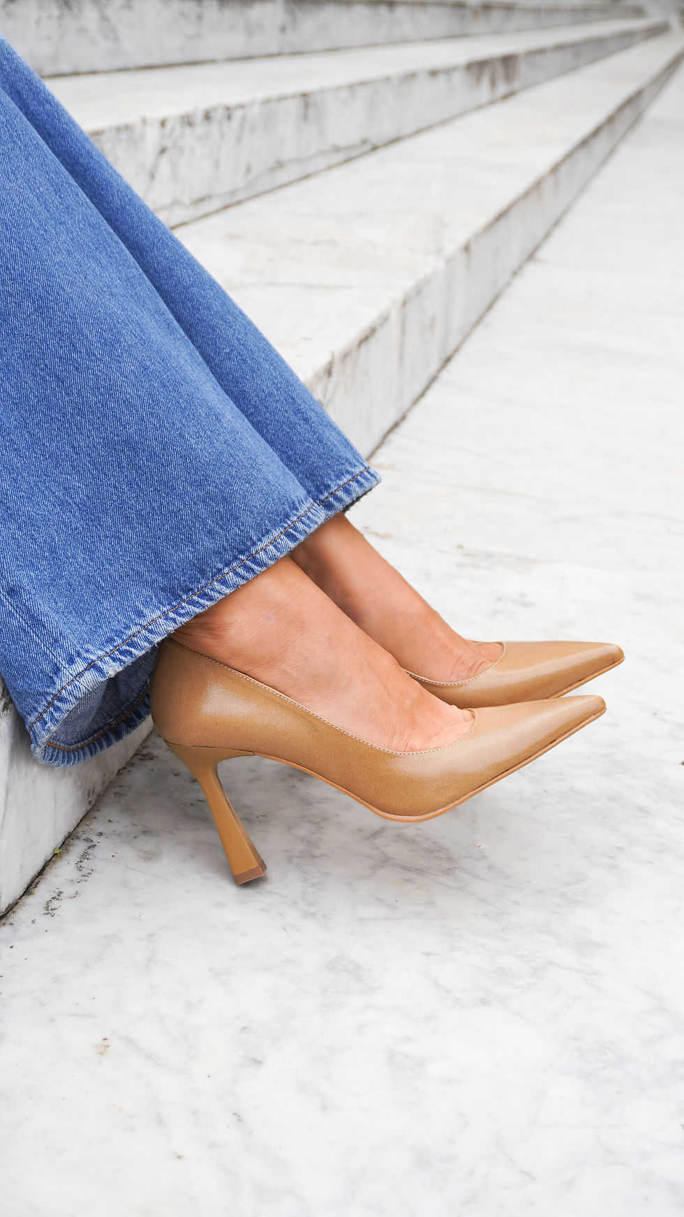 Miniatura: ELODIE Sabbia | Decolleté similpelle verniciata beige tacco 9 cm