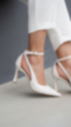 SOHO Avorio | Decolleté pelle bianco avorio cinturino tacco 8 cm