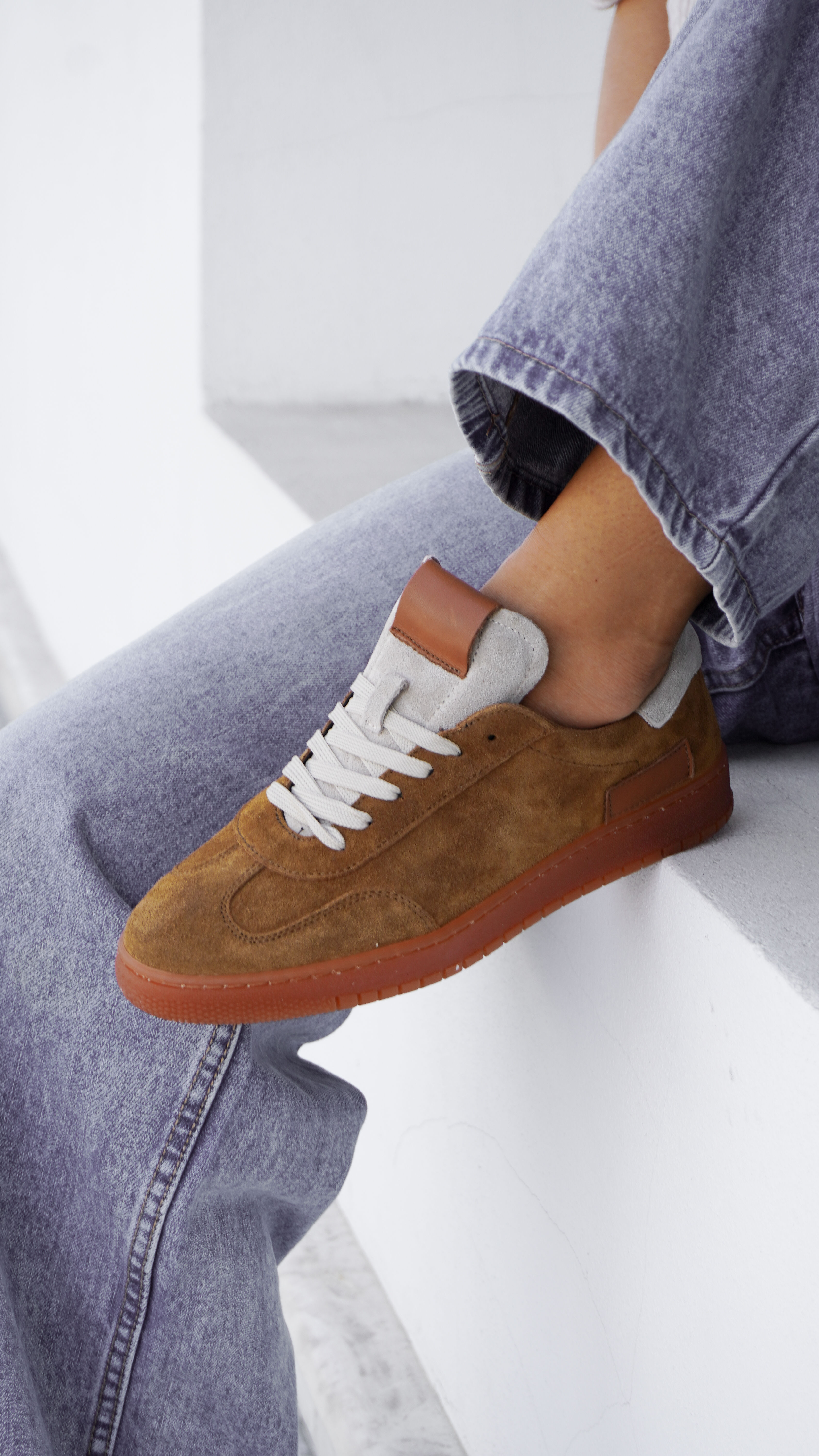 RAFAEL Cuoio | Sneakers vera pelle camoscio cuoio