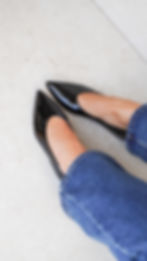 SADIE Nero | Ballerina a punta vera pelle verniciata