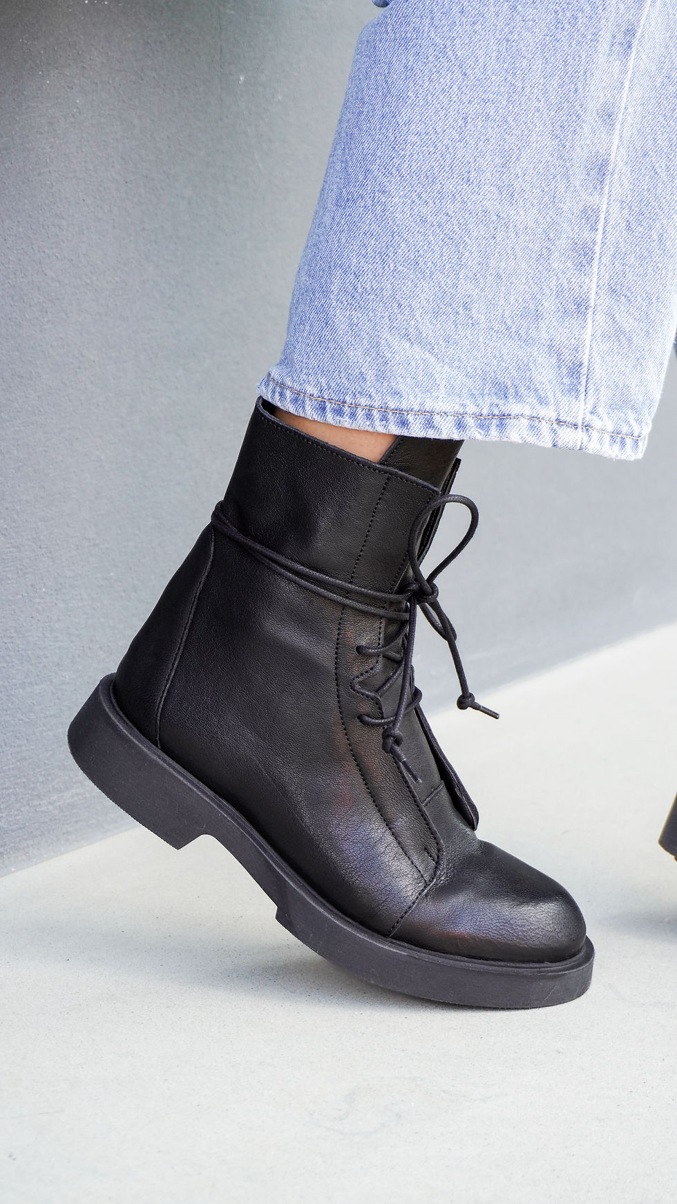 SYDNEY | Anfibio stringato vera pelle nero