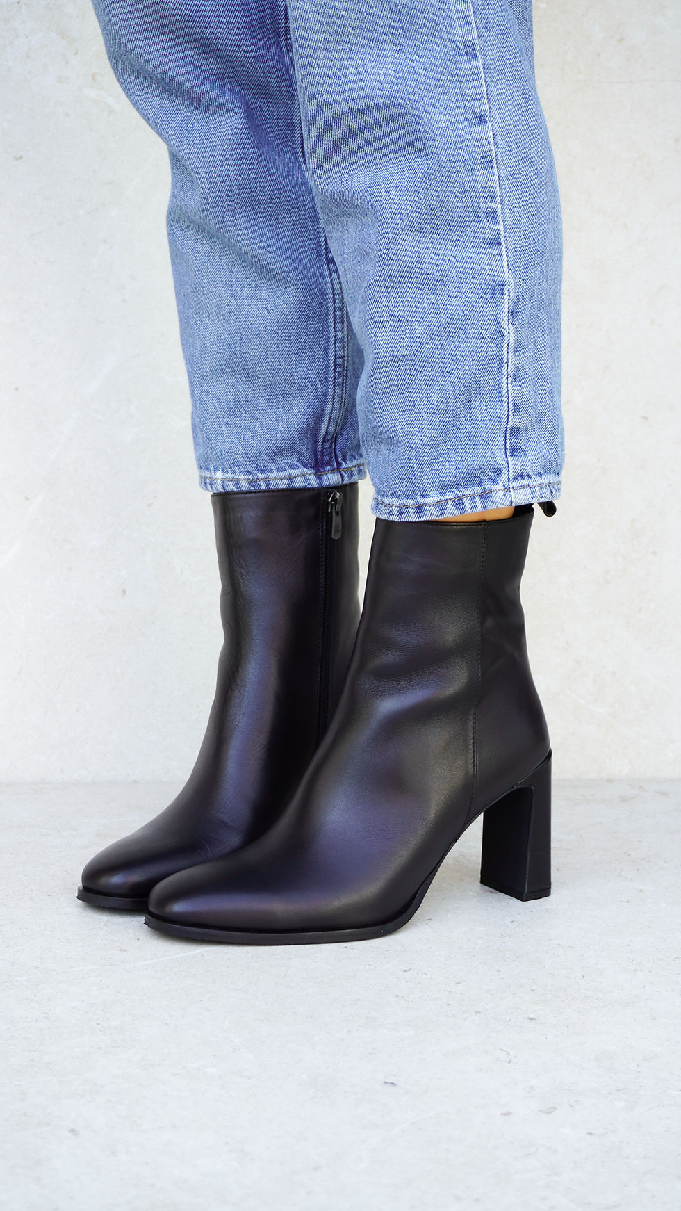 ORLANDO Nero | Stivaletti vera pelle tacco 8 cm