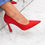 Miniatura: ELODIE Red | Decolleté similpelle camoscio rosso tacco 9 cm