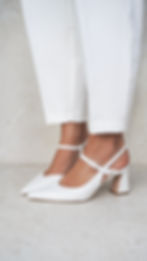 NOEMI Bianco | Decolleté chanel pelle bianco tacco quadrato 6 cm