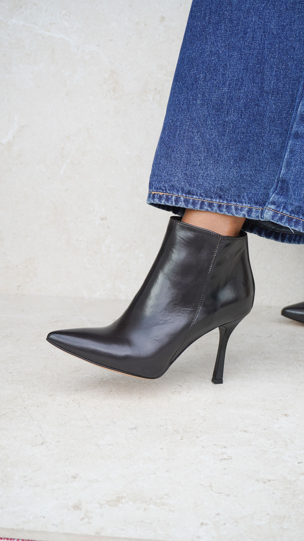 DIEGO Nero | Stivaletti vera pelle tacco 9 cm