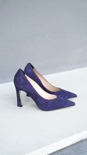 Décolleté Scarpe Blu Di Velluto Velluto Blu Scarpe Velluto Tacco