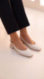 OLIVER Panna | Slingback vera pelle cinturino tacco 2 cm