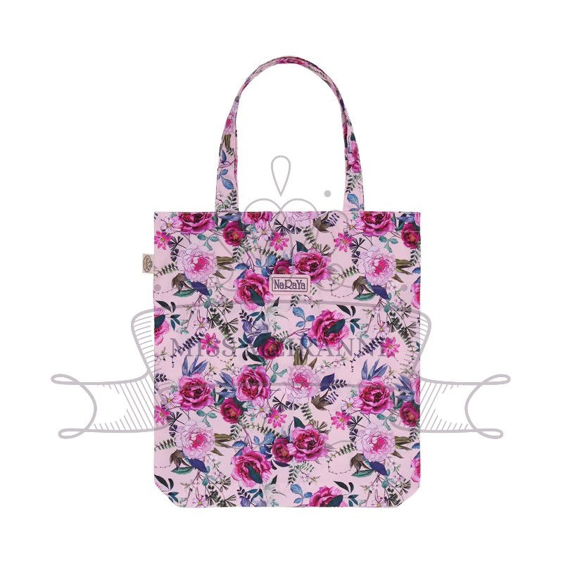 Thumbnail: NaRaYa Foldable Large Cotton Waterproof Shopping Grocery Bag  w Logo