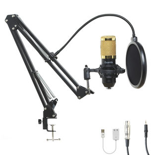USB Microphone, GD Guarda GD100 (Gold), Plug & Play for PC Computer Podcast Condenser Cardioid Metal Mic Kit with Professional Sound Chipset for Recording, Gaming, Singing, Teaching
