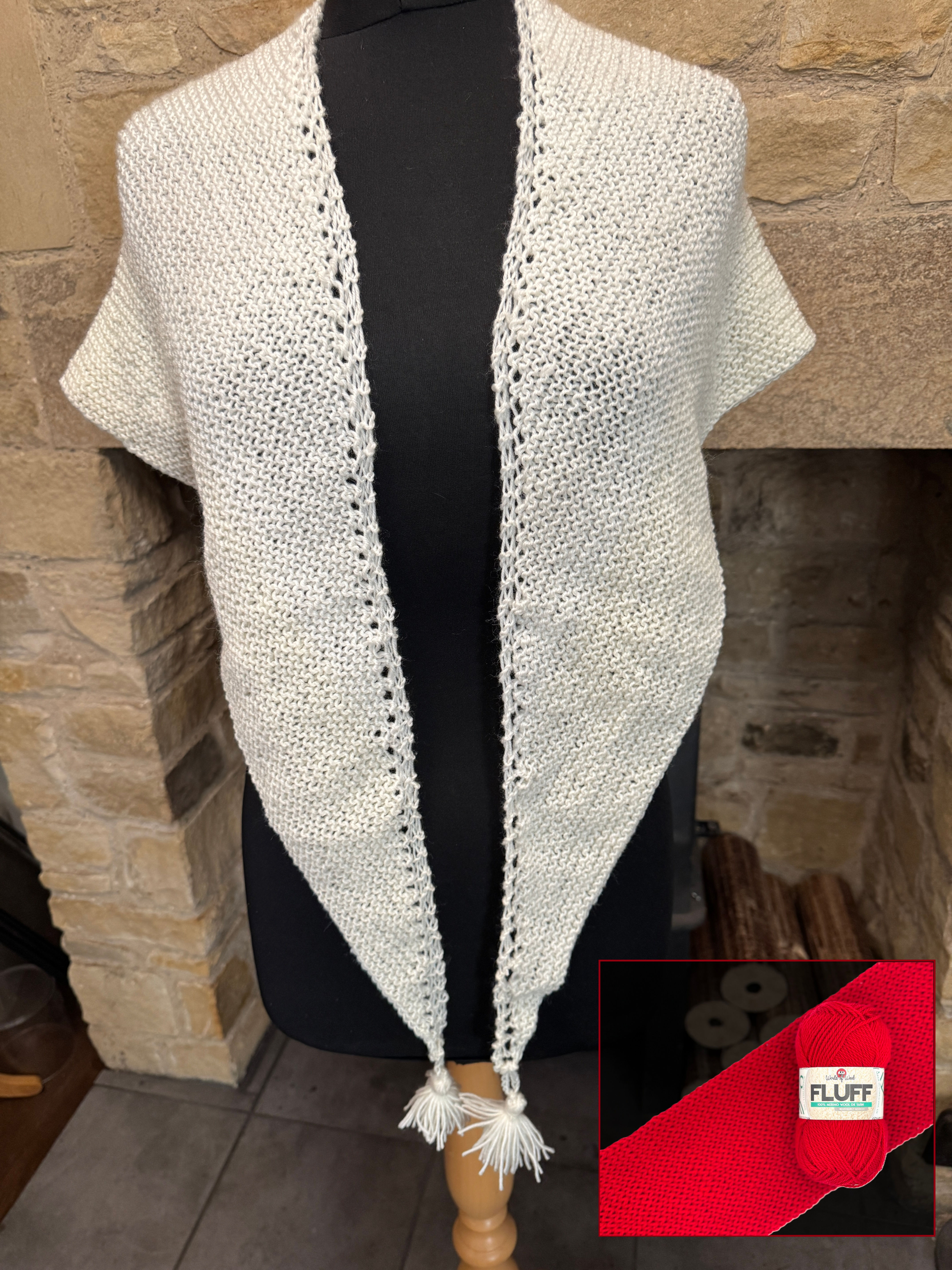Fluff DK Triangular Tasselled Knitted Shawl Kit - Beanie Bag