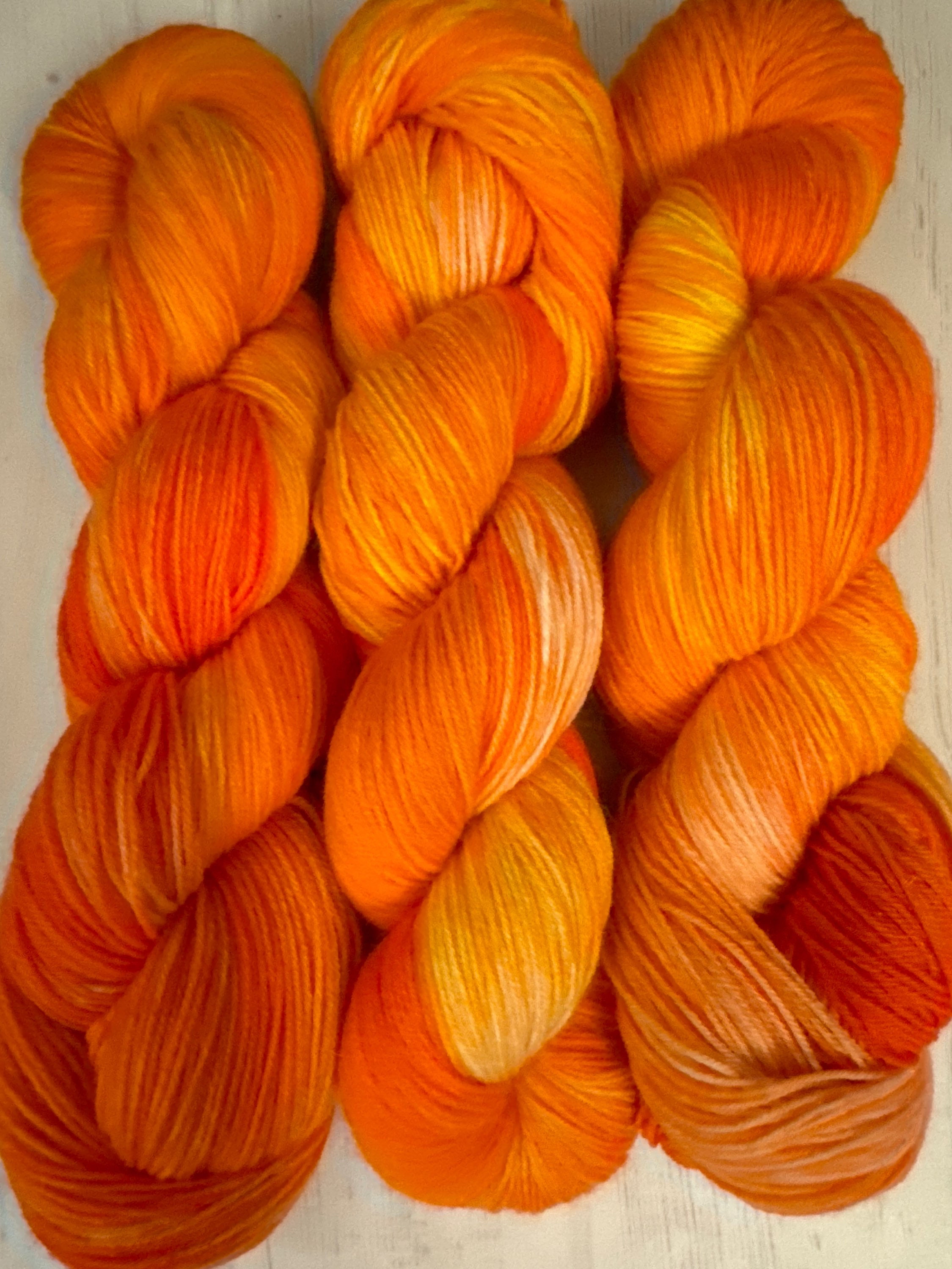 Premium Mohair Sock - Zesty Orange  - Skein 3