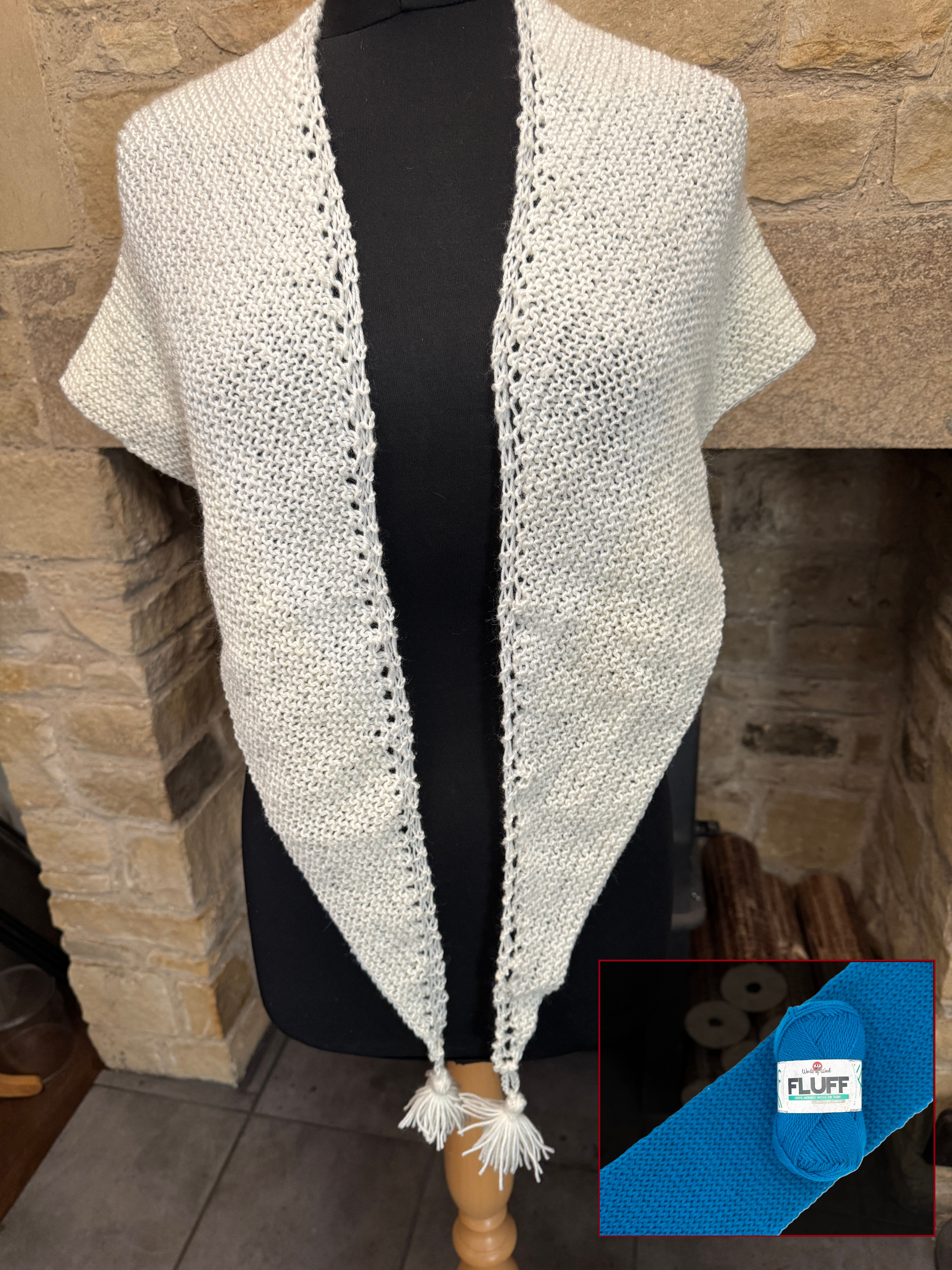 Fluff DK Triangular Tasselled Knitted Shawl Kit - Lazy Hammock