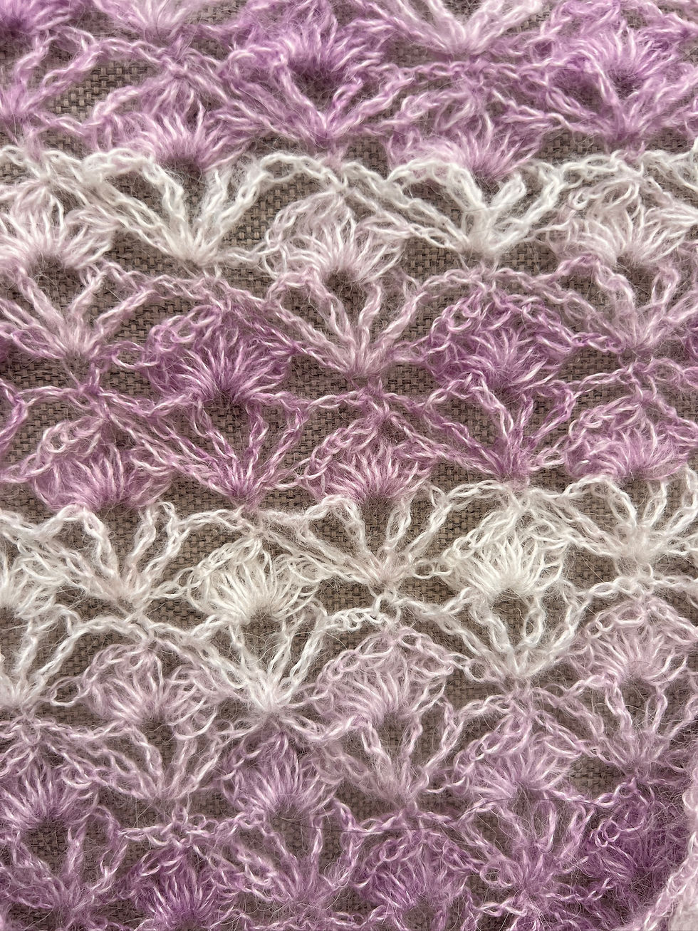 Thumbnail: Mohair Bell Shawl Kit - Lavender Dream