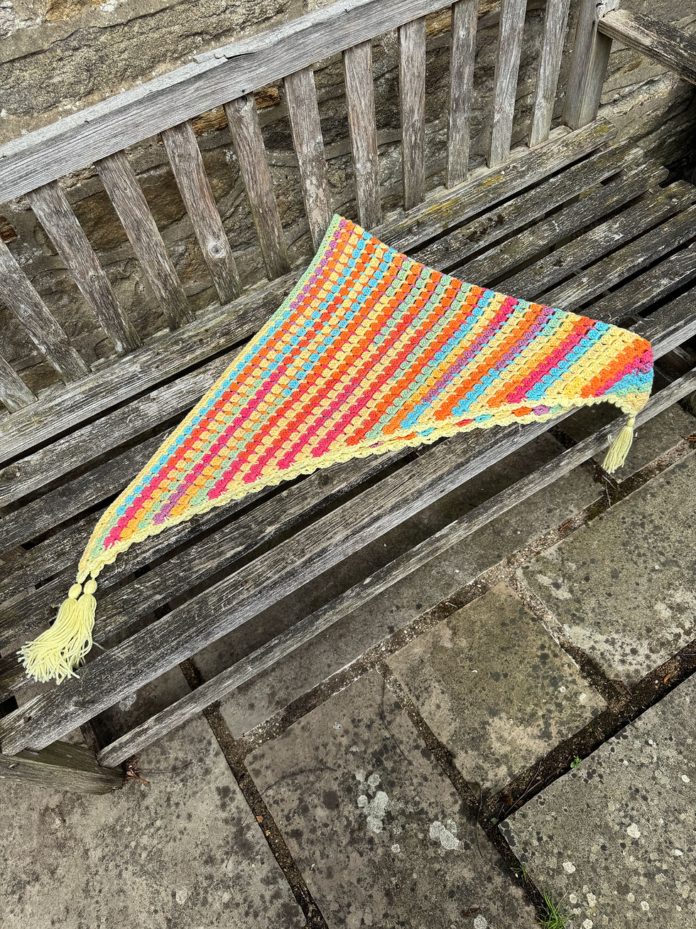 Thumbnail: Cygnet Brick Stitch Shawl Crochet Kit - Calypso and Yellow
