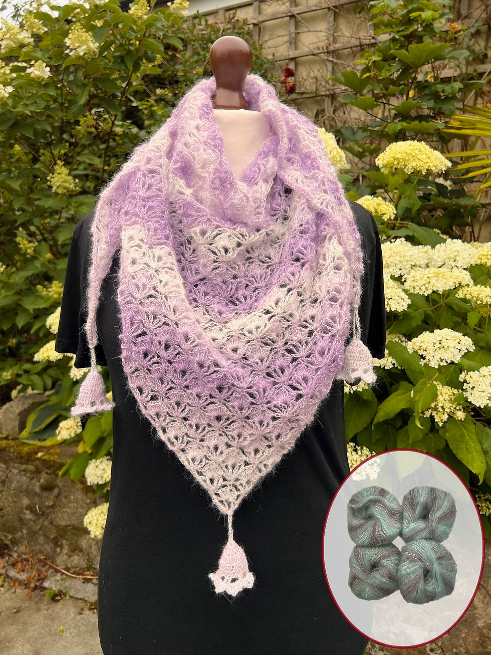 Thumbnail: Mohair Bell Shawl Kit - Multicolour 11
