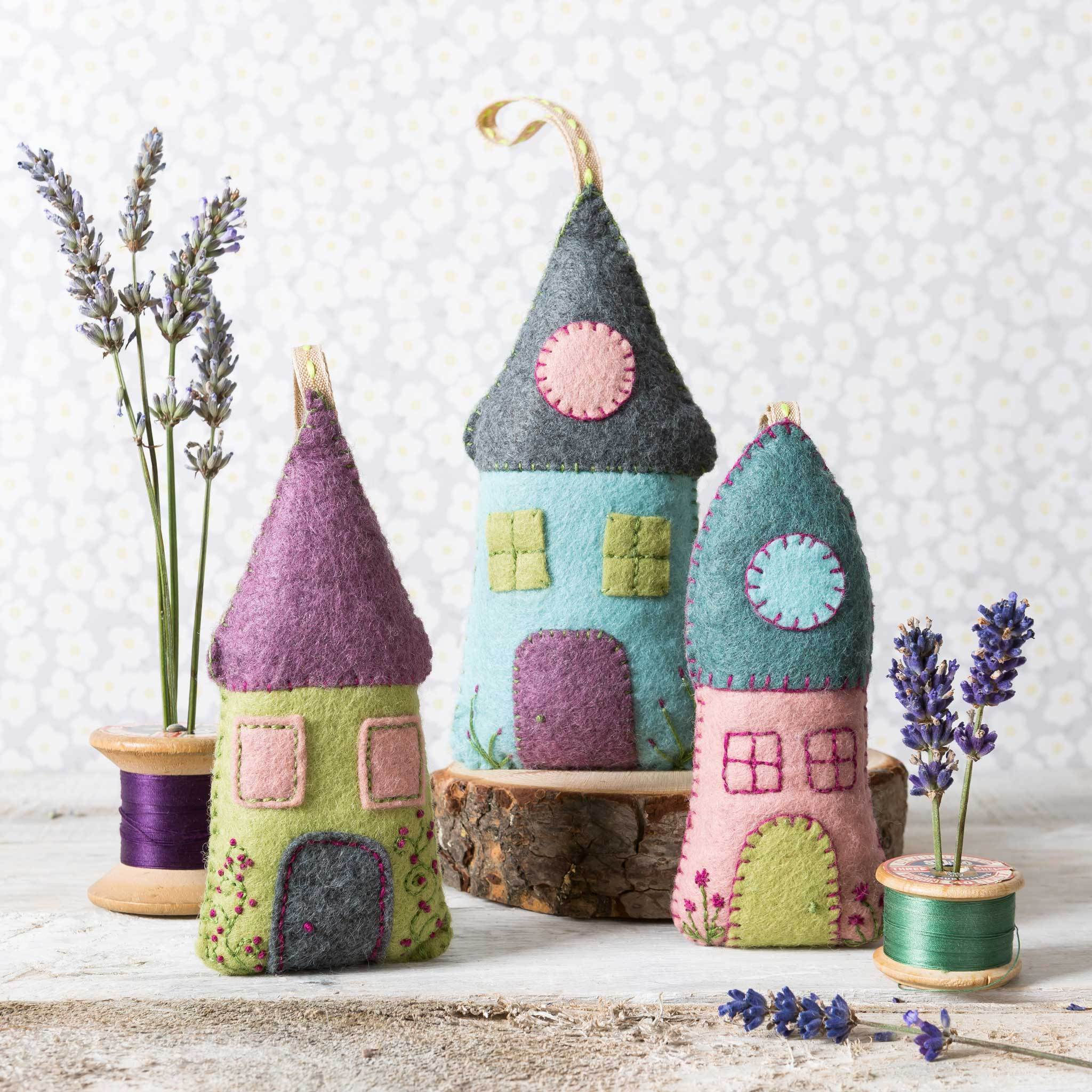 Corinne Lapierre Felting Kit  - Lavender Houses