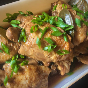 Chicken Adobo topped with Fresh Green Onions