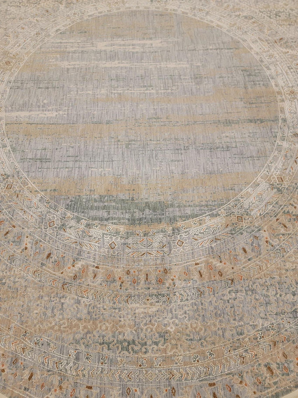 Thumbnail: Modern Textured Viscose Area Rug in Ivory & Light Gray – RIV17X-3961