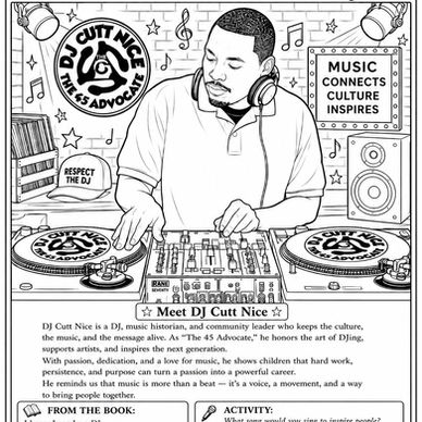 DJ Cutt Nice Featured in Upcoming “I Know I Can” Chronicle Kids Community Coloring Book