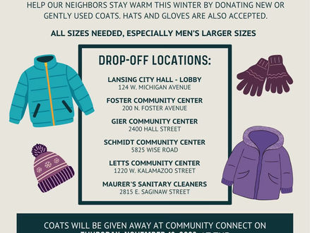 City of Lansing Launches Eighth Annual Coat Drive to Help Families Stay Warm This Winter