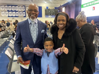 Rev. Dr Melvin T. Jones, Wife minister Sallie Jones and Liam Carter